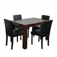 Dining Table with Faux Leather 4 Chairs 